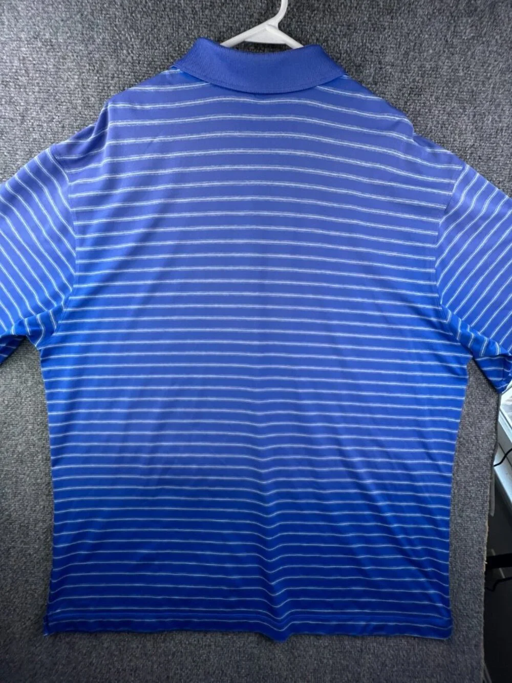 Nike Golf Short Sleeve Polo Shirt Men’s Striped Blue White 2XL Stretch Sun Faded